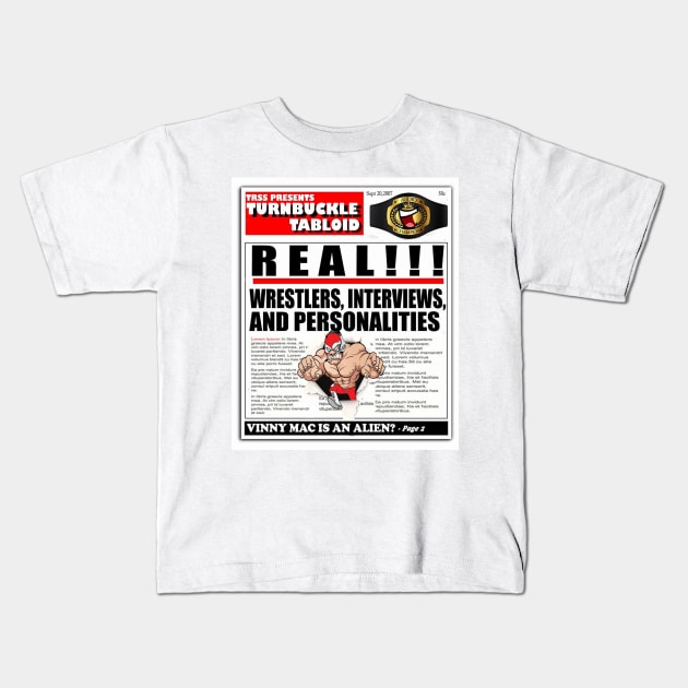 Turnbuckle Tabloid Comic News Kids T-Shirt by TurnbuckleTabloid